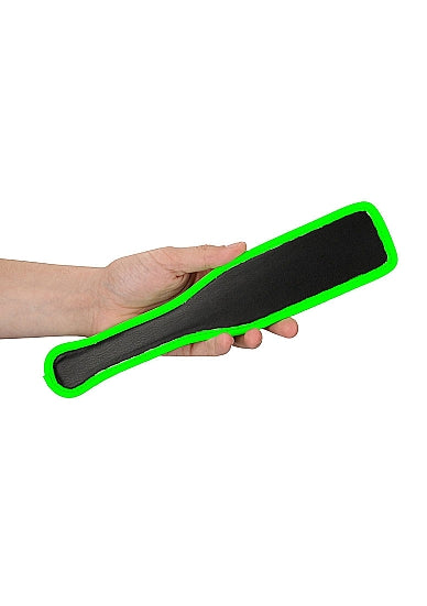 Ouch! Glow in the Dark Bonded Leather Paddle Neon Green