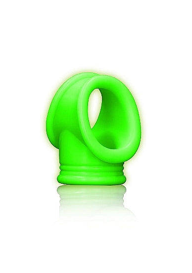 Ouch! Glow in the Dark Silicone Cockring & Ball Sling Neon Green