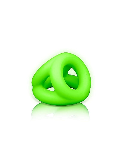 Ouch! Glow in the Dark Silicone Cock & Ball Sling Neon Green