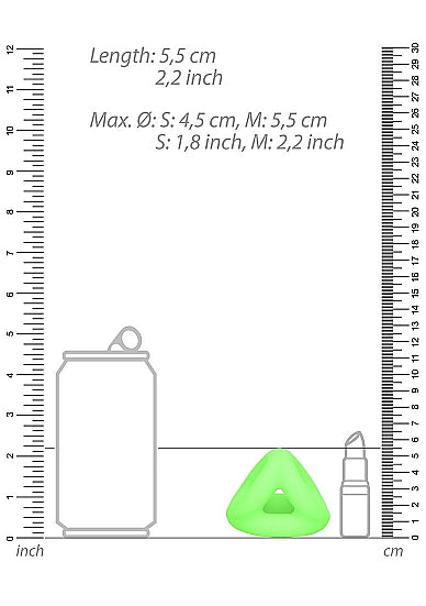 Ouch! Glow in the Dark Silicone Cock & Ball Sling Neon Green