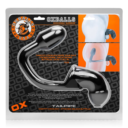 OxBalls Tailpipe Chastity and Cock-Lock with Buttplug