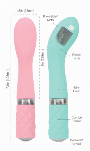 Pillow Talk Sassy G-Spot Vibrator - Teal - Pink