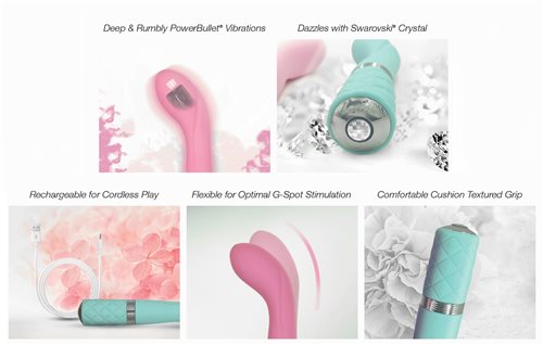 Pillow Talk Sassy G-Spot Vibrator - Teal - Pink