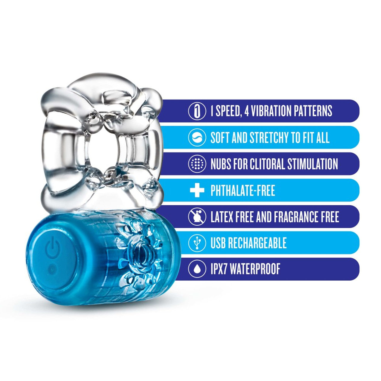 Play with Me - Pleaser Rechargeable C-Ring - Blue