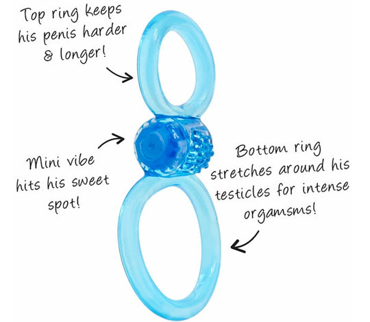 Screaming O DoubleO 6 Vibrating C Ring - Blue