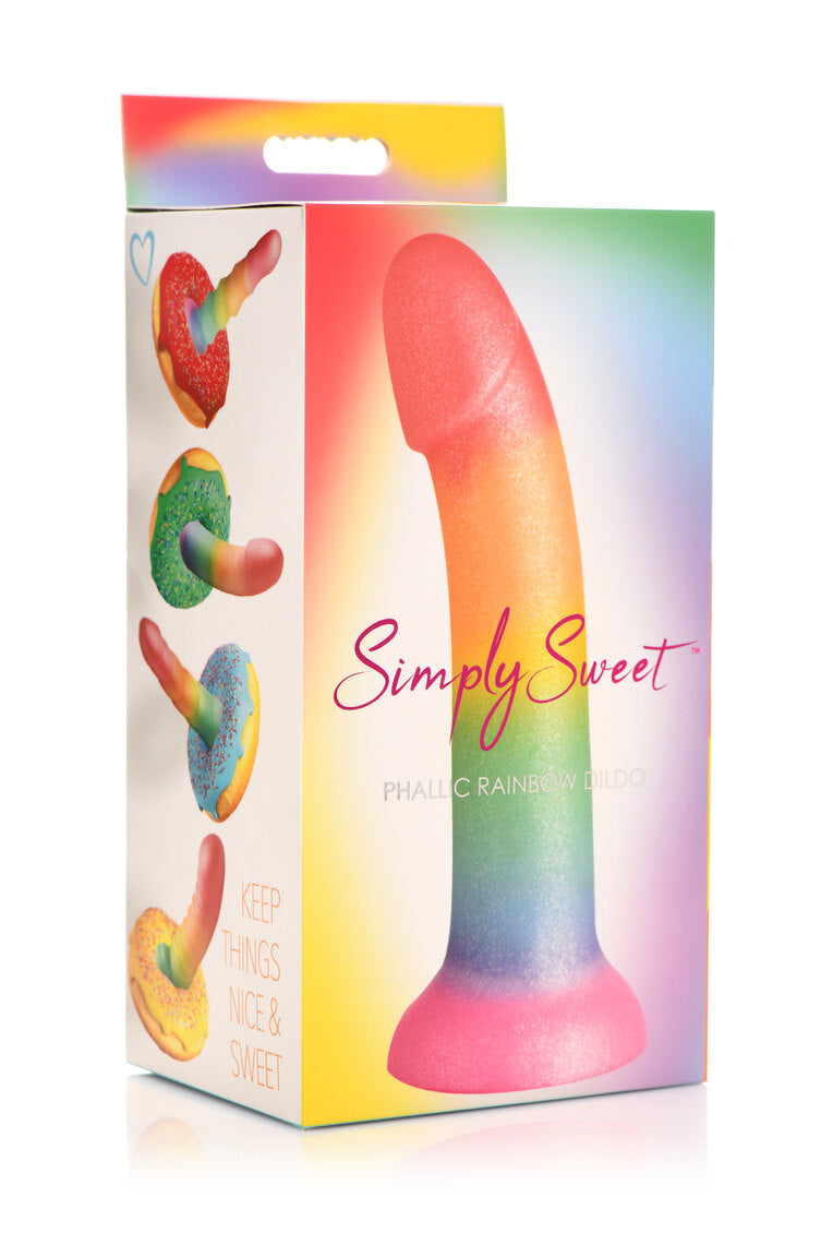 Simply Sweet Phallic 6.5 in. Silicone Rainbow Dildo