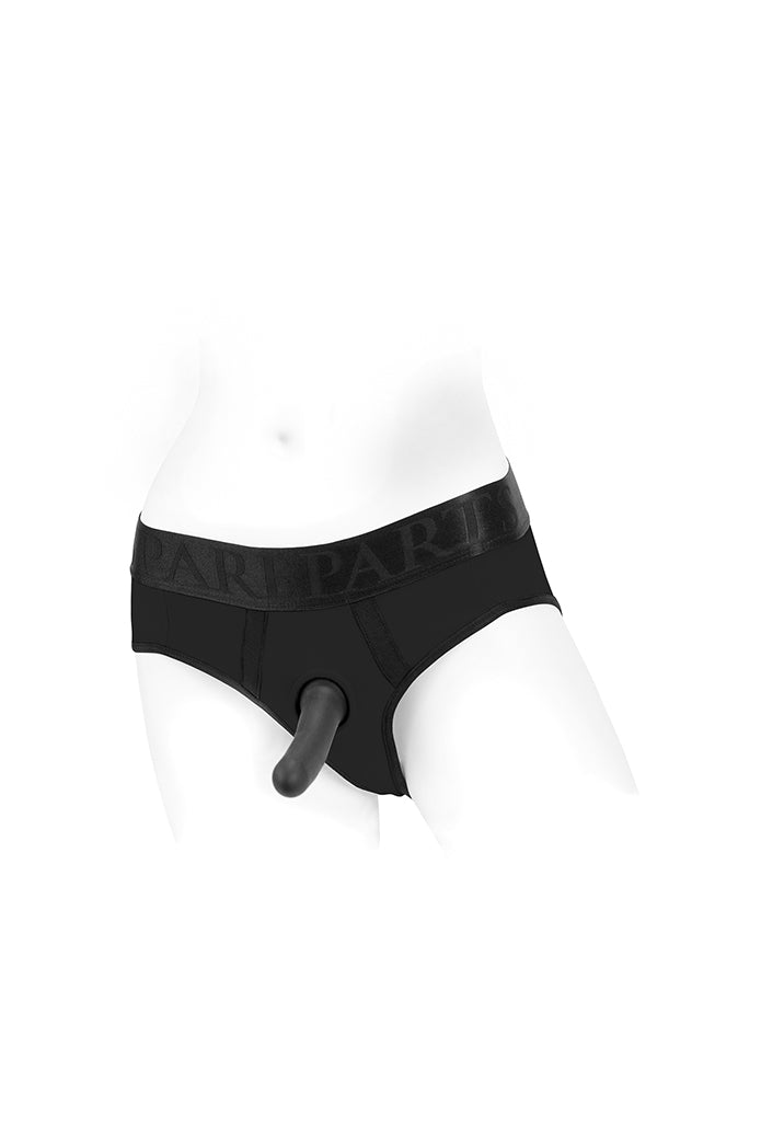 SpareParts Tomboi Nylon Harness Briefs Black - All Sizes