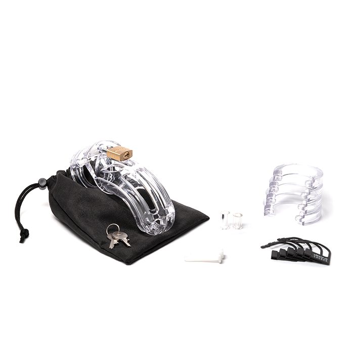 The Curve 3.75" Chastity Cock Cage - Black - Clear