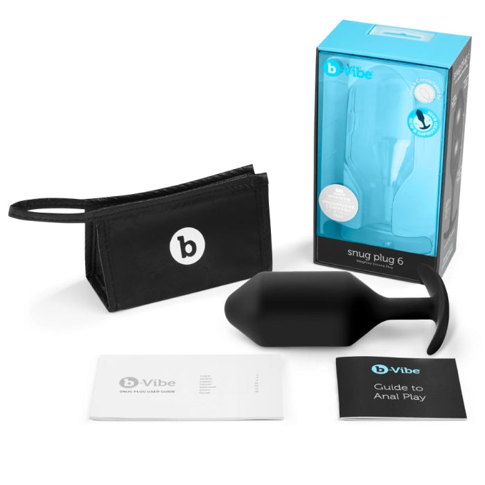 b-Vibe Snug Plug 6 Weighted Butt Plug - Black