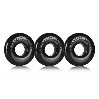 OxBalls Ringer 3-Pack Do Nut Small Cockrings - Multcolor - Black