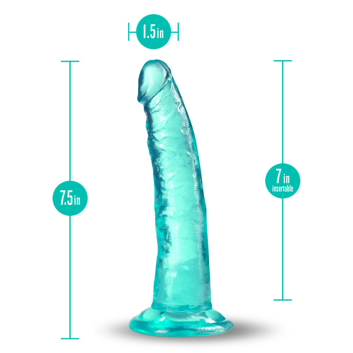 B Yours Plus - Lust n’ Thrust Suction Dildo - Teal