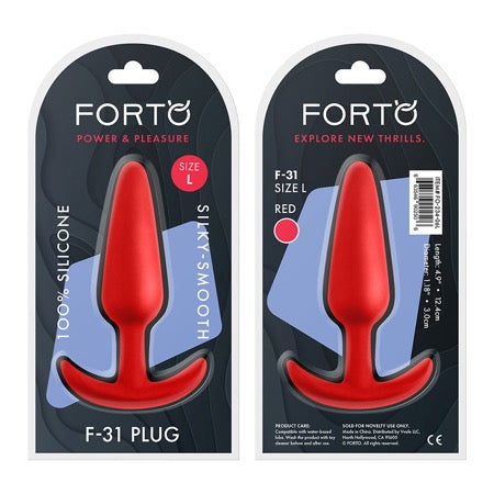 Forto F-61: Silicone Butt Plug Cone Large Red