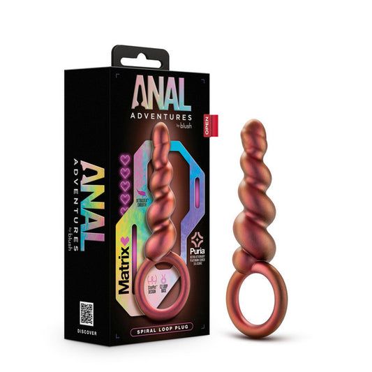Anal Adventures Matrix Spiral Loop Plug - Copper