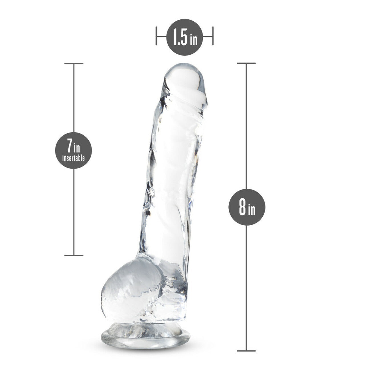Naturally Yours - 8" Crystalline Dildo - Clear