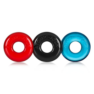 OxBalls Ringer 3-Pack Do Nut Small Cockrings - Multcolor - Black