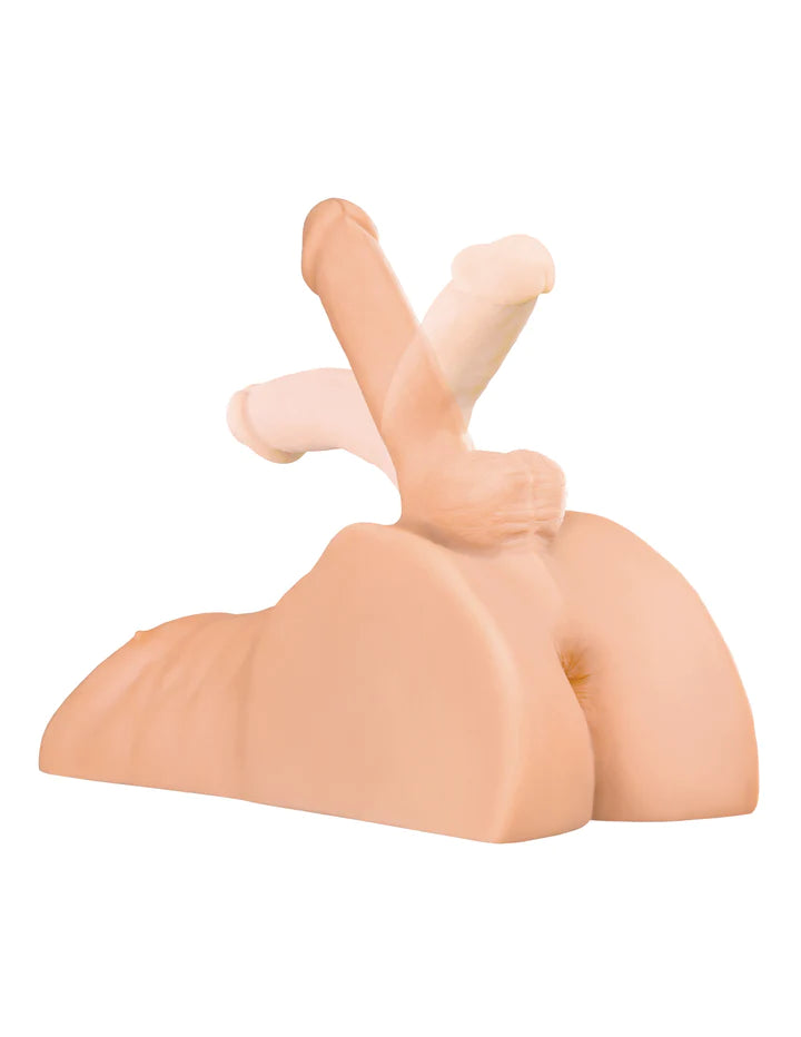 PDX Plus Perfect Ride Torso Masturbator Dildo - Light - Brown