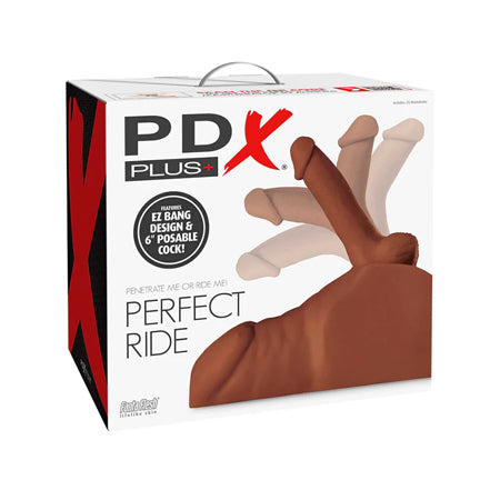 PDX Plus Perfect Ride Torso Masturbator Dildo - Light - Brown