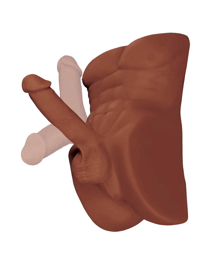 PDX Plus Perfect Ride Torso Masturbator Dildo - Light - Brown