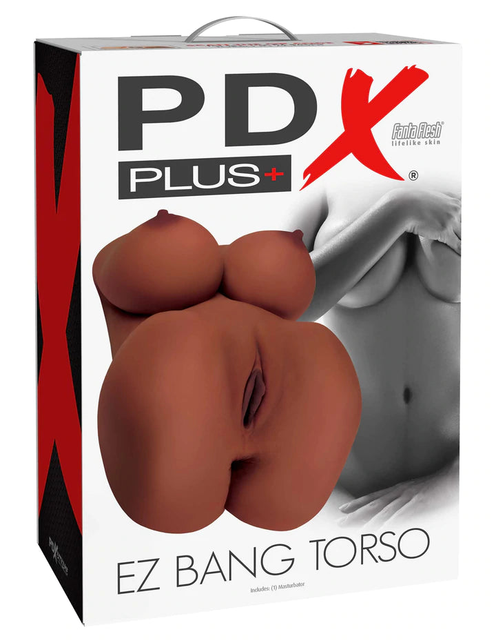 PDX Plus EZ Bang Torso Masturbator - Light - Brown