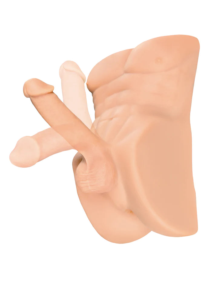 PDX Plus Perfect Ride Torso Masturbator Dildo - Light - Brown