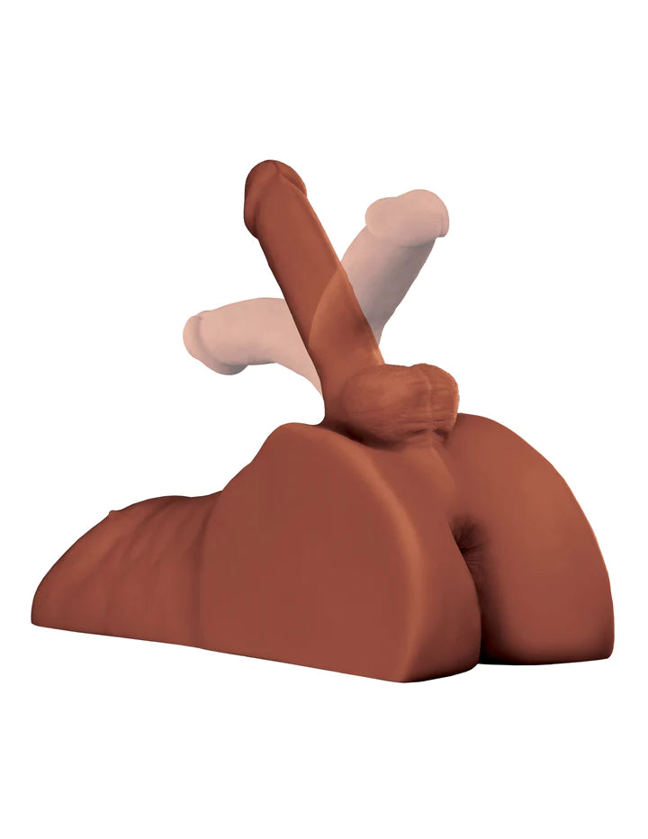 PDX Plus Perfect Ride Torso Masturbator Dildo - Light - Brown