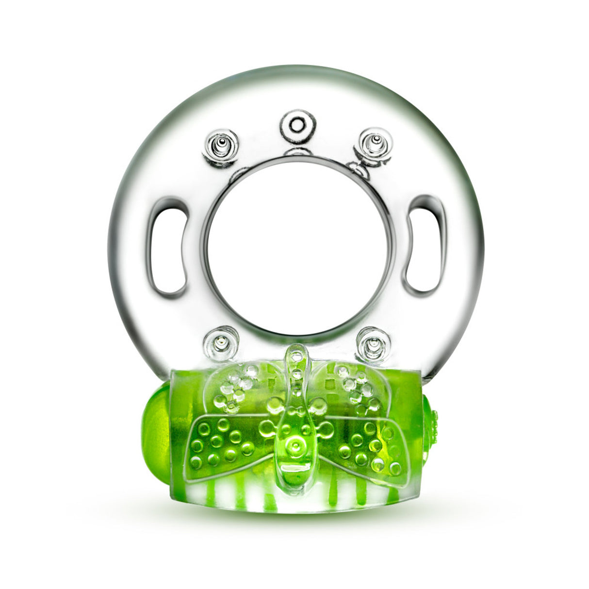 Play With Me Arouser Vibrating C-Ring - Green - Pink