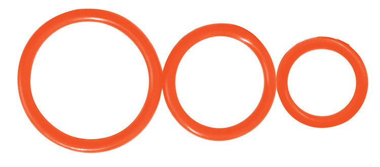 Rooster Control Rings Cockring 3 pack-  Orange