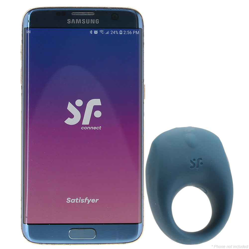 Satisfyer Strong One Ring Vibrating Cock Ring in Blue
