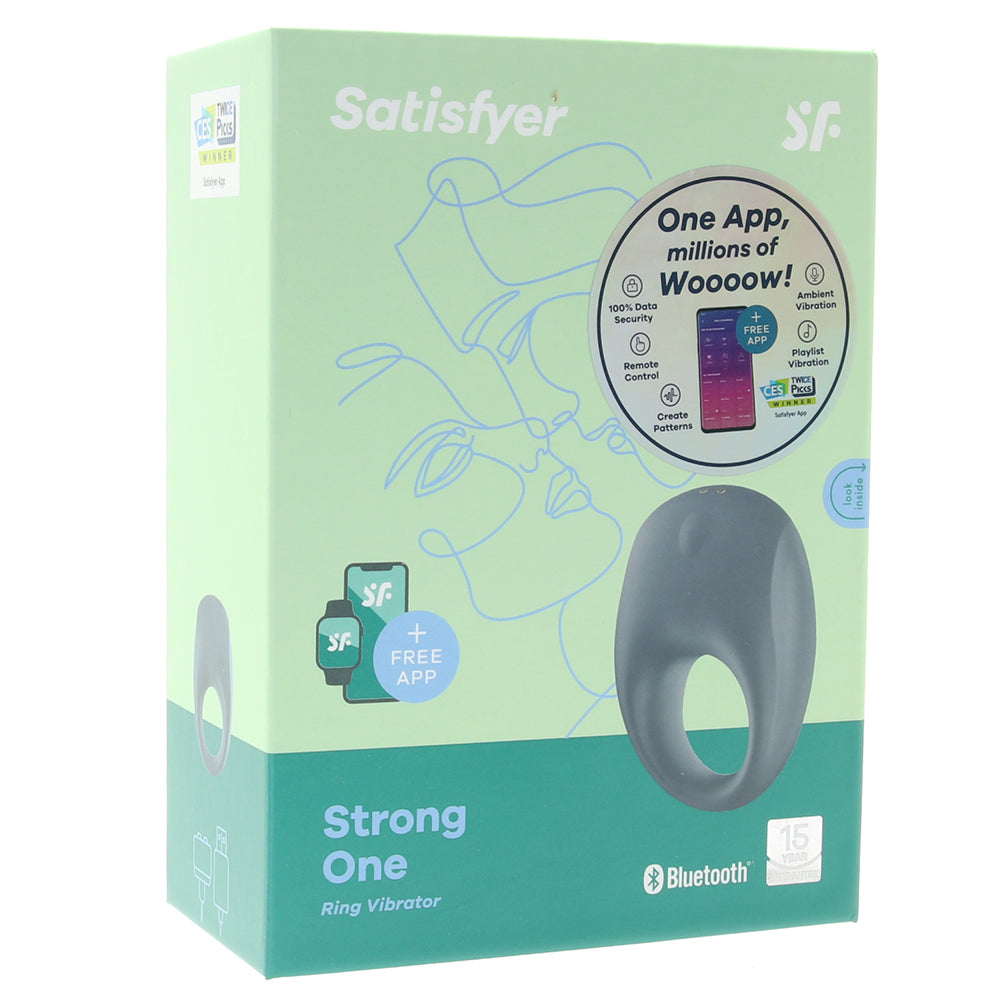 Satisfyer Strong One Ring Vibrating Cock Ring in Blue