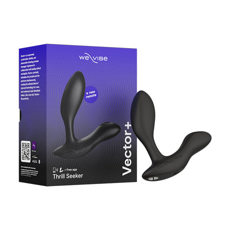 We-Vibe Vector + Vibrating Prostate Stimulator - Black - Blue