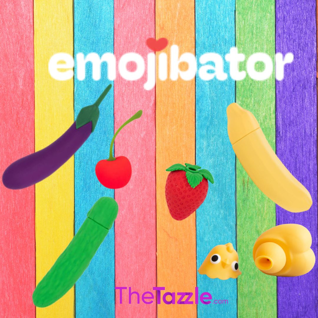 Emojibator silicone vibrators. cute and fun emoji vibrators. eggplant emoji vibrator, pickle emoji vibrator, banana emoji vibrator, chick emoji vibrator, strawberry emoji vibrator, cherry emoji vibrator