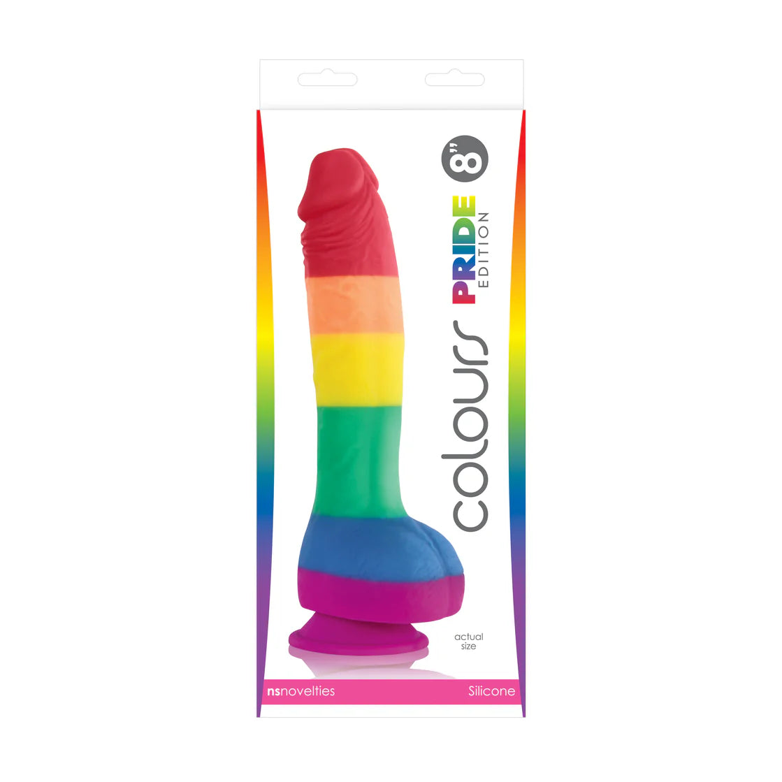 Colours Pride Edition Rainbow 8 inch Silicone Dildo Tazzle Colours Pride Edition Rainbow 8 inch Silicone Dildo Tazzle