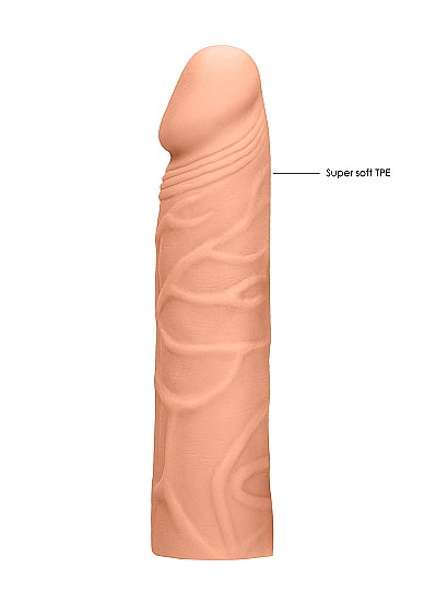 Real Rock Penis Extender Sleeve 7 inch - Tan - Vanilla