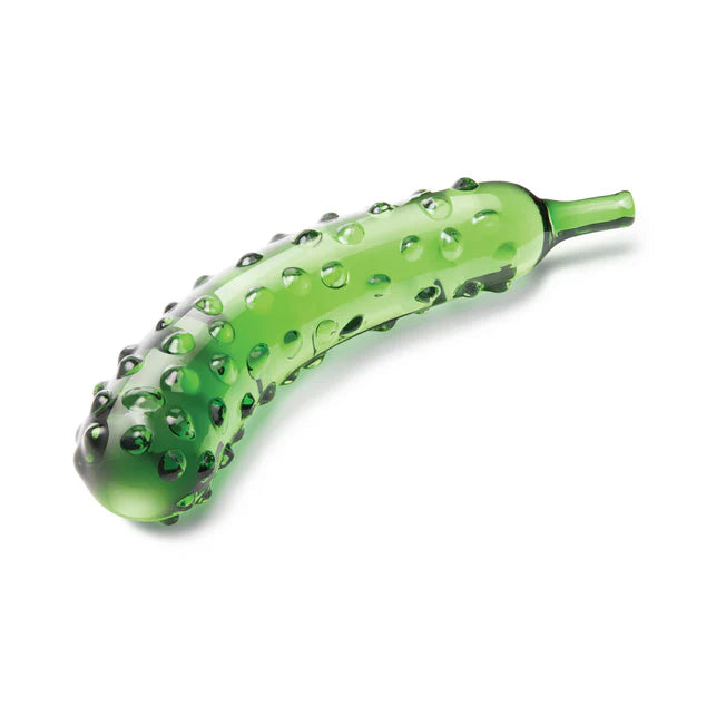Caressing Cucumber 8.25 in Glass Dildo