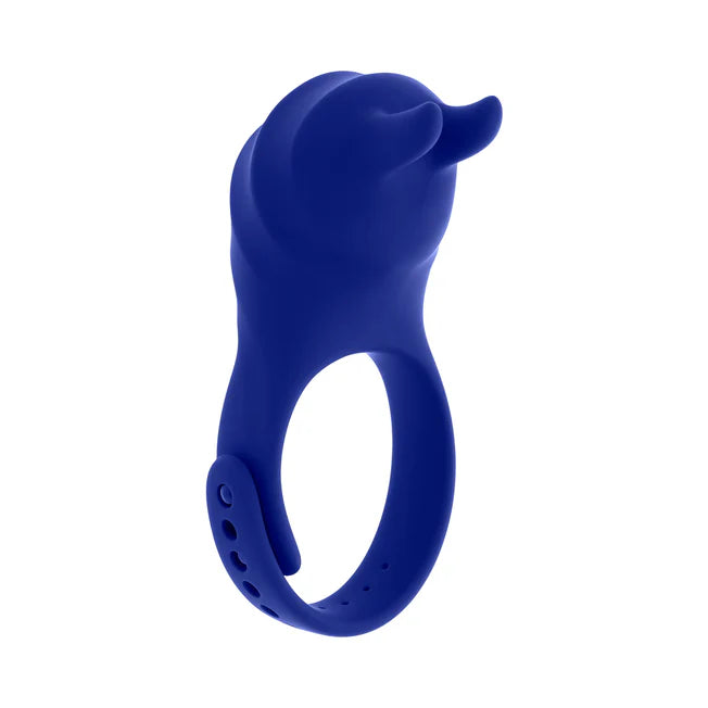 Adjustable Fun Ring Vibrating C-Ring - Blue