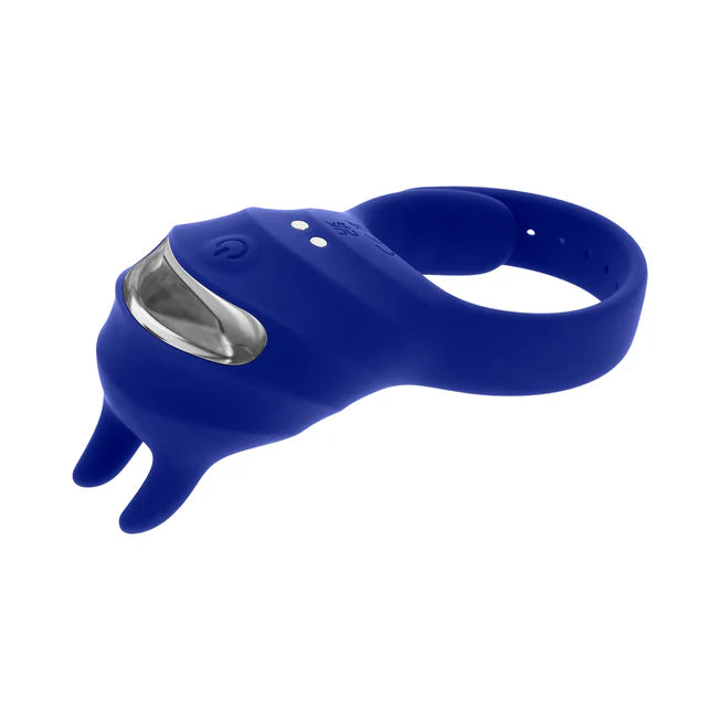 Adjustable Fun Ring Vibrating C-Ring - Blue