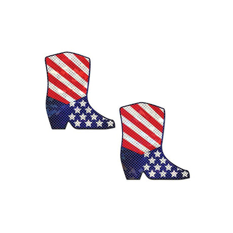Patriotic Cowboy Boots Pasties red white and blue spartkling 