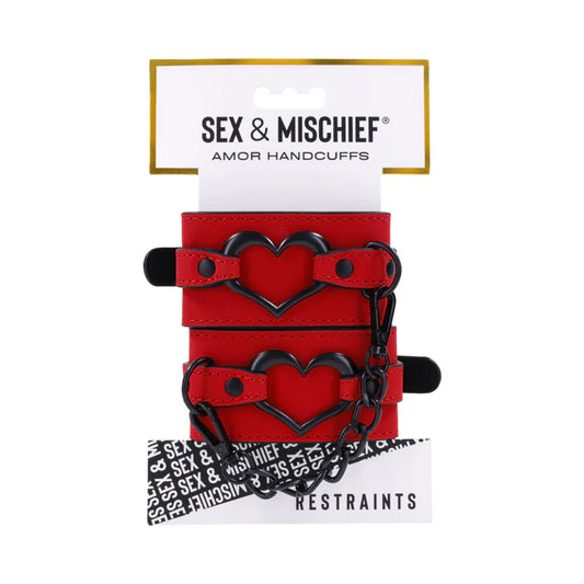 Sex & Mischief Amor Handcuffs - Red