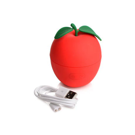 red apple made of silicone that is actually a vibrator