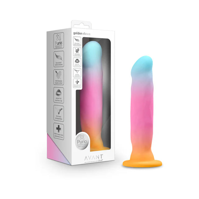 Avant Golden Dawn Silicone Dildo 8 inch