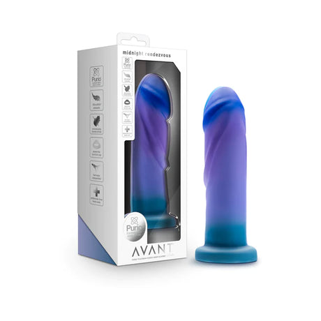 Avant Midnight Rendezvous Silicone Dildo - Ocean Blue