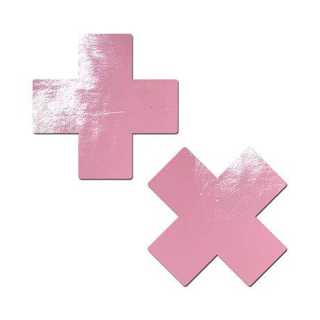 Baby Pink Leather Cross Pasties