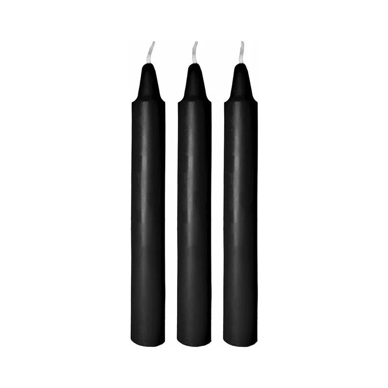 3 pack of black drip candles