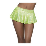 Black Light Dancewear Neon Lime Pleated Skirt - O/S