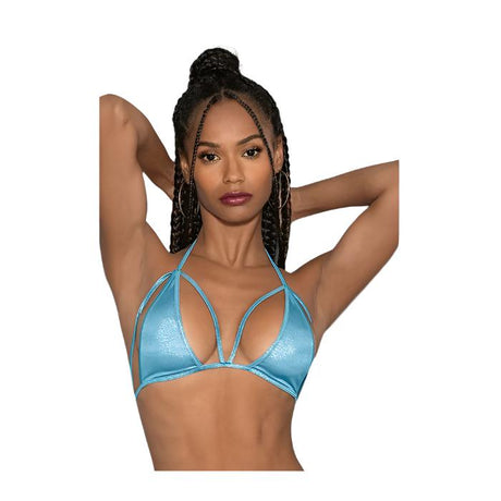 Black Light Dancewear Tri Bra Blue - O/S