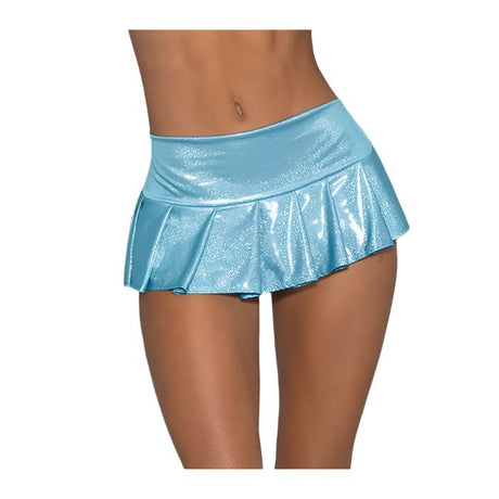 Black Light Dancewear Wide Band Blue Pleated Skirt