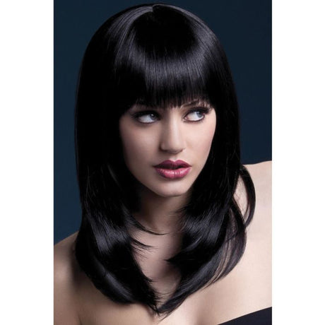 Tanja Feathered Cut with Fringe Black Hair Wig