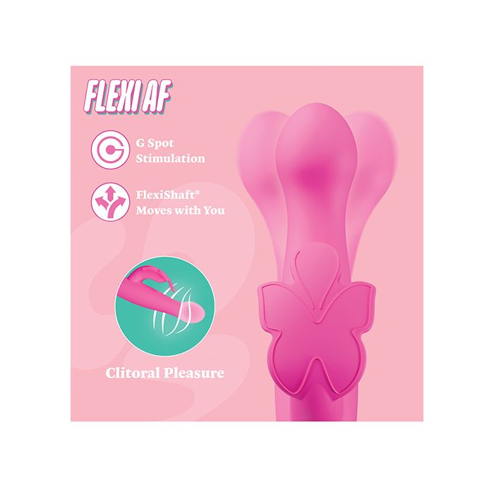 Aria Naughty AF 2.0 Pink Rechargeable Rabbit Bunny Dual Stimulator Vibrator by Blush