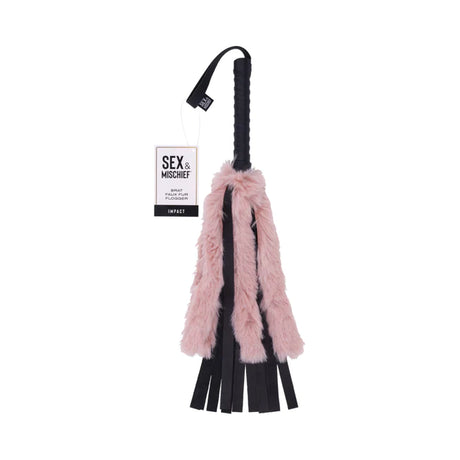 Sex & Mischief Brat Pink Faux Fur Flogger