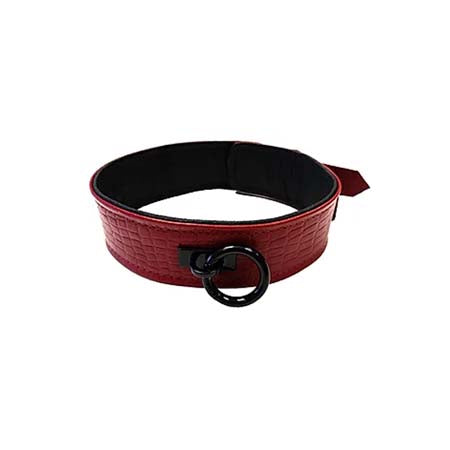 Rouge Burgundy Anaconda Leather Collar